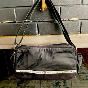 Vintage Tommy Hilfiger Nylon Black Bag with strap
